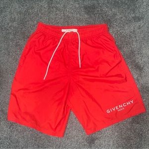 Givenchy Red Logo Swim Trunks Medium